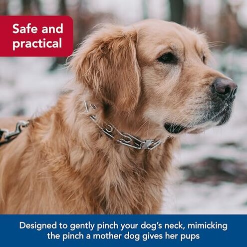 Herm SPRENGER Ultra-Plus Prong Dog Training Collar, 3.0 mm x 18" Neck Size, 3.0 mm x 22" Chain Length, Steel Chrome Plated Dog Prong Collar, Pinch Collar for Dogs, Dog Correction Collar