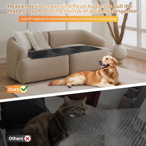 SVD.PET 2-Pack Pet Training Mat with Tester, Pet Shock Pad, Dogs & Cats Electronic Repellent mat for Indoor, 3 Training Modes, 5 Levels, Pet Safe Mode (Black controler 60" X 12")