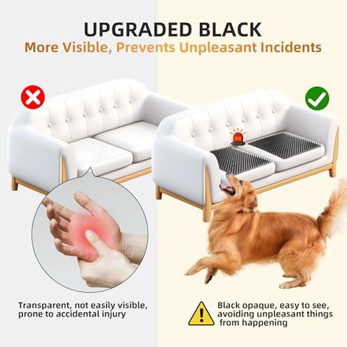 SVD.PET 2-Pack Pet Training Mat with Tester, Pet Shock Pad, Dogs & Cats Electronic Repellent mat for Indoor, 3 Training Modes, 5 Levels, Pet Safe Mode (Black controler 60" X 12")