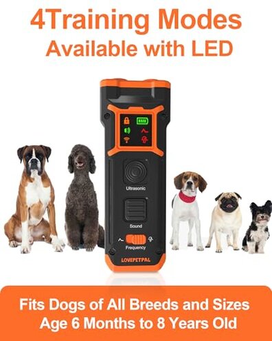 2025 Dog Training Bark Deterrent Device, Anti-Barking Device with HD Display and LED Flashlight for Dogs, Stop Bad Behavior Without Yelling or Swatting, Ultrasonic Stopper Alternative to Shock Collar