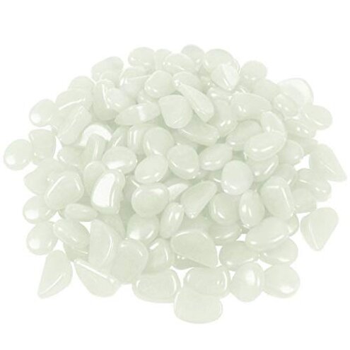 4.8Lbs 1100pcs Glow in The Dark Stones Garden Pebbles Rocks Indoor Outdoor Decor Luminous Stone for Walkways Driveway Yard Grass (White in Daytime, Blue in Night)