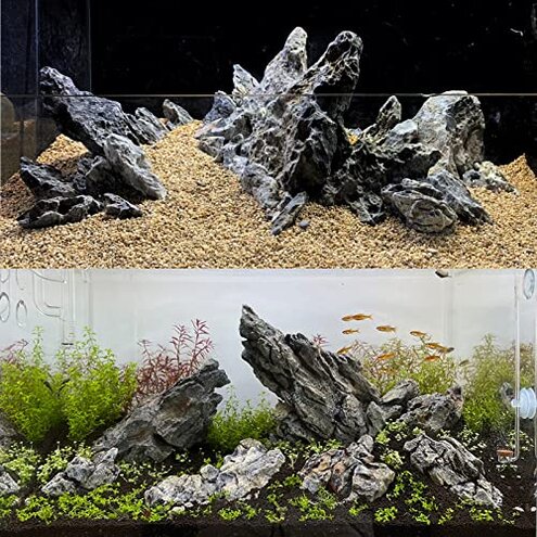 KINGRUI Natural Seiryu Rock Stone 11LB Dragon Stone for Aquarium Landscaping Models Fish Tank Decoration Reptile and Amphibian enclosures 3-6inch