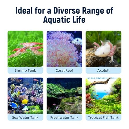 AQUASMITH Aquarium Chiller Fan,Fish Tank Cooler with Temperature Control,Minimum Setting 59℉,Auto Start/Stop,Refrigeration Effect 3-7℉,3-Speed Modes,for Axolotl Seawater Freshwater Coral Grass Tank