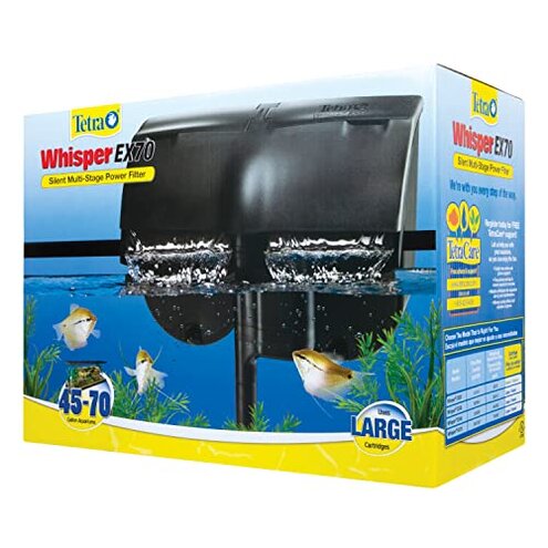 Tetra Whisper EX 70 Filter For 45 To 70 Gallon aquariums, Silent Multi-Stage Filtration, WHITE