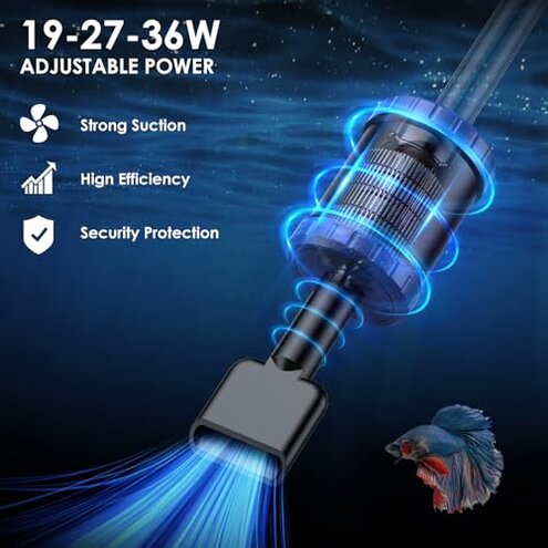 Suness 3 Gravel Cleaner Electric: Aquarium Vacuum Gravel Cleaner with Strong Suction for Automatic Water Change Algae Cleaner Sand Wash Water Circulation and Water Shower, Timed Off