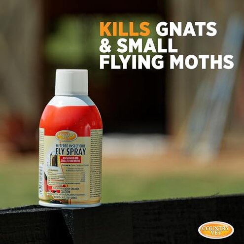 Country Vet Metered Insecticide Fly Spray - 6.4 oz (Case of 12) - 342050CVA - Kills GNATS and Small Flying Moths