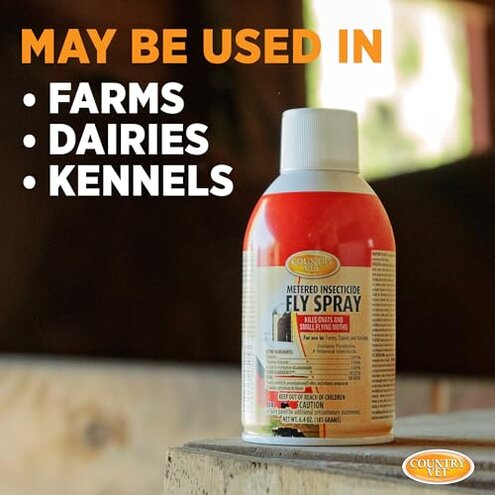 Country Vet Metered Insecticide Fly Spray - 6.4 oz (Case of 12) - 342050CVA - Kills GNATS and Small Flying Moths