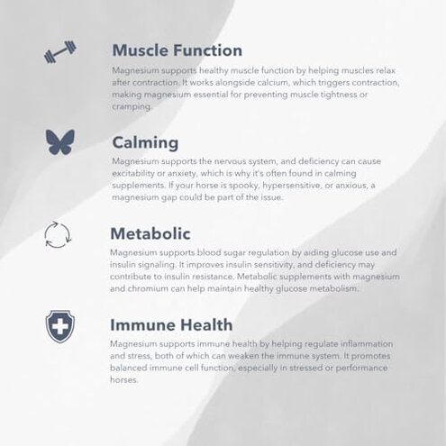 Magnesium 5000 (10lb) Calming/Metabolism/Muscle Function Support for Horses.