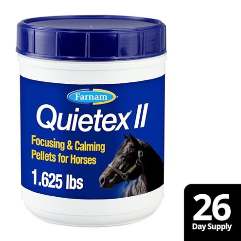 Farnam Quietex II Horse Calming Supplement Pellets, Helps Manage Nervous Behavior And Keep Horses Calm & Composed In Stressful Situations, 1.625 Lbs, 26 Day Supply
