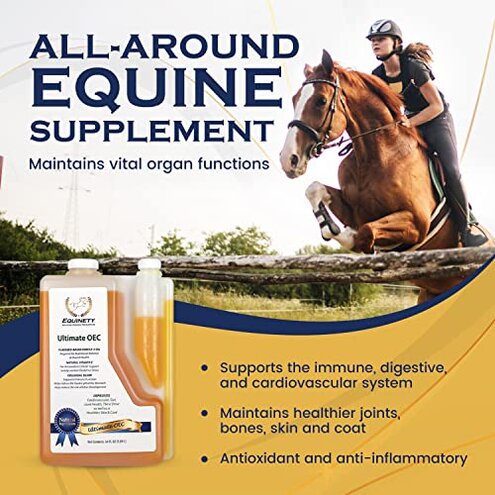 Ultimate OEC Horse Supplement &ndash; Omega 3, Vitamin E, Flaxseed Oil for Horses &ndash; Coat Defense, Joint & Hoof Support &ndash; Vet-Approved Equine Oil for Healthy Weight, Muscle & Recovery