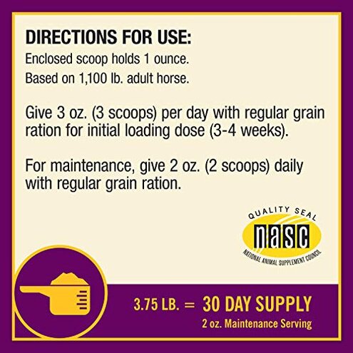 Horse Health Joint Combo Hoof & Coat, Glucosamin, Chrondroitin, Vitamin C, MSM, Biotin, Lysine, ZInc, Omega 3 and 6 Fatty Acids, 64 day supply