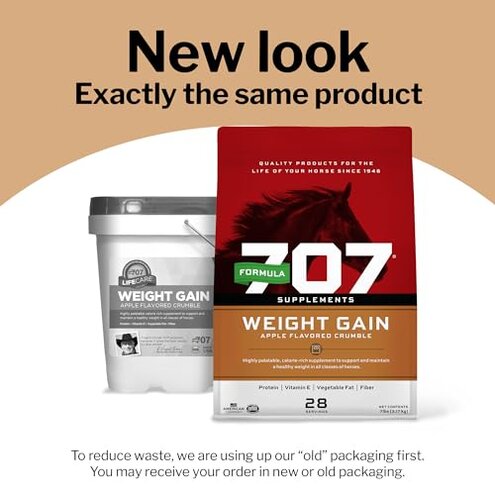 Formula 707 Weight Gain Crumble Equine Supplement, 7 lb Bag &ndash; Palatable, Calorie-Rich Nutritional Support for Hard-to-Keep and Senior Horses
