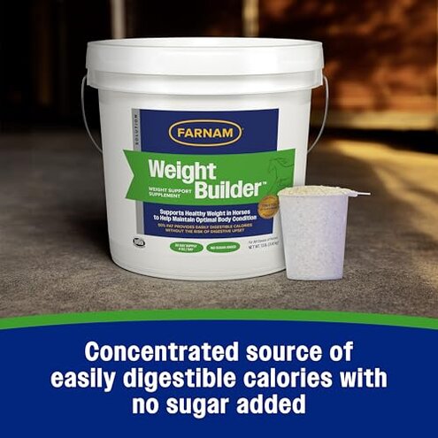 Farnam Weight Builder Weight Support Supplement for Horses, Helps Maintain Optimal Body Condition, 7.5 lb, 30 Day Supply