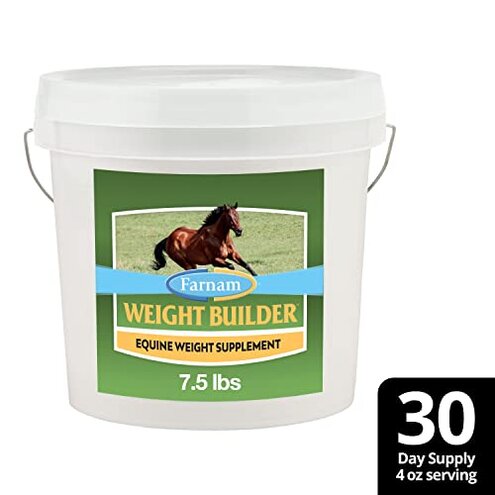 Farnam Weight Builder Weight Support Supplement for Horses, Helps Maintain Optimal Body Condition, 7.5 lb, 30 Day Supply