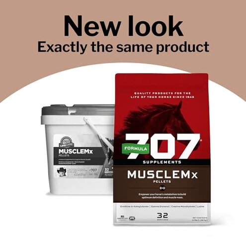 Formula 707 MuscleMx Equine Supplement, 3lb Bag – Conditioning Support and Muscle Builder for Horses with Lysine, Gamma Oryzanol, Creatine & OKG