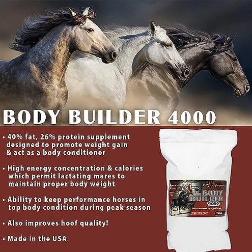 Pennwoods Body Builder 4000, Horse Weight Gain Supplement, High Fat and Energy Horse Weight Builder with Body Conditioning Horse Vitamins, Improves Hoof Quality - 25 LB Bag