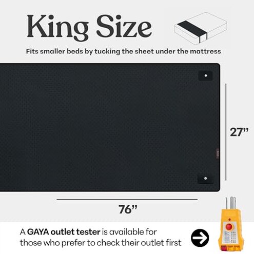 Grounding Mat for Bed King, Queen, Full Size, for Sleeping Improvement, Muscle Relaxation, Earthing Pad for Feet, Mats for Desk, Earth, Pads for Bedding, Wellness Gift