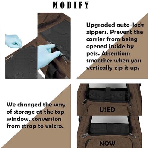 GAPZER Pet Carrier for Large Cat Soft-Sided Animal Traveling Bag for Medium Cat up to 20lbs / Washable Small Dog Puppy 10 lbs Crate Case with Privacy Curtains for Home Outdoor Travel Mocha Brown