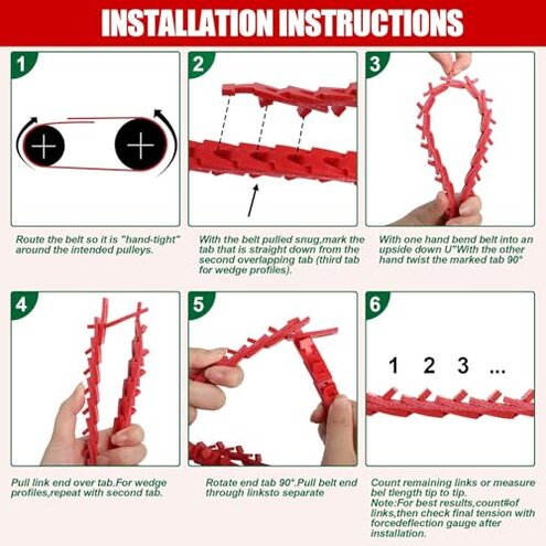 5FT Power Twist V Belt 1/2-Inch x 5 Feet A Type, Adjustable Link Drive V-Belt Perfect for Wood Lathes, Table Saws, Bandsaws,Benchtop Drill Press and Agricultural Machinery Repairs