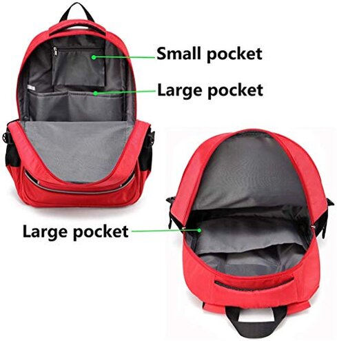 Camoredy First Aid Bag Empty Red Emergency Medical Bag First Responder Trauma Multi-Pocket Traveling Field Trips Camping Essentials (Red, 1 Piece)