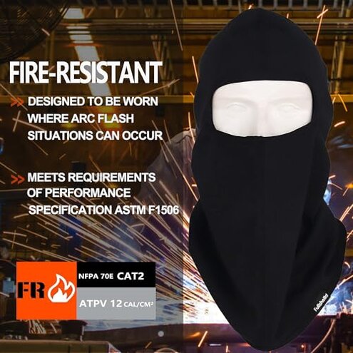 Fullsheild FR Flame Resistant Balaclava Face Mask NFPA2112 CAT2 Cover Hood for Welding Hunting Army Military OneSize