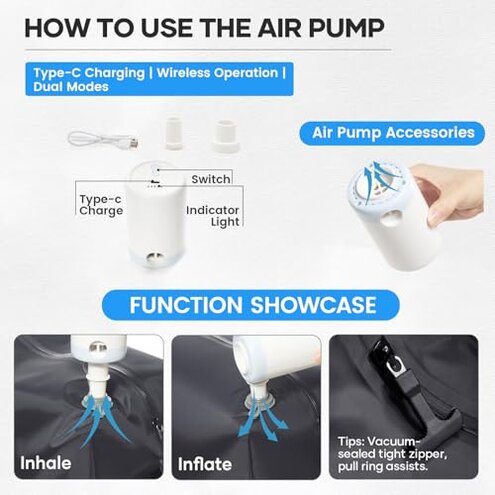 UPPACK Vacuum Backpack Travel With Pump for Women Men Carry on Backpack Luggage Flight Approved Personal item Travel Bag Work College Casual Daypack Backpacks with Vacuum Compression Black