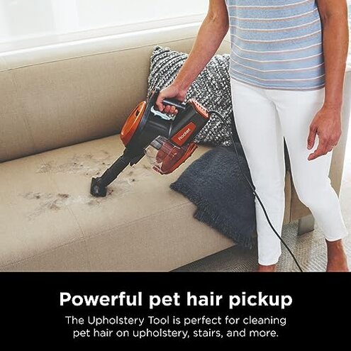 Shark Rocket Ultra-Light Corded Bagless Vacuum for Carpet and Hard Floor Cleaning with Swivel Steering (HV301), Gray/Orange