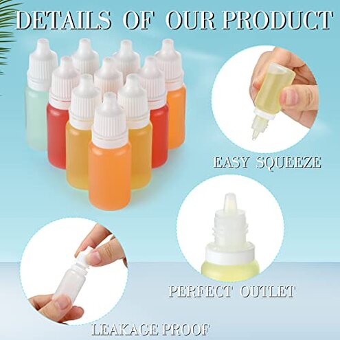 TrelaCo 300 Pcs Plastic Dropper Bottles Bulk 30ml Squeezable Eye Liquid Dropper with Caps Clear Refillable Bottle for Liquids Oils Essence Paint