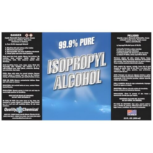 Quality Chemical - Super Premium - 99.9% Pure Isopropyl Alcohol (IPA) - Made in The USA - 128 Fl Oz Bottle - Concentrated Isopropyl Alcohol