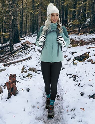 CRZ YOGA Womens Fleece Lined Leggings 28'' - Thermal Winter Warm Full Length Pants Casual Lounge Yoga Workout Navy Small