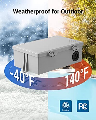 DEWENWILS WiFi Pool Pump Timer, Heavy Duty 40A 120-277 VAC 2HP Wireless Controller Timer for Pool, Water Heater, Works with Alexa, Google Assistant, Smart Life, ETL Listed