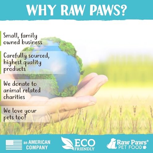 Raw Paws Signature Blend Pet Food for Dogs & Cats - Turkey Recipe, 1-lb Rolls (10-Count) - Made in USA Frozen Turkey Roll Dog Food - Refrigerated Log Dog Food - Raw Frozen Food for Dogs