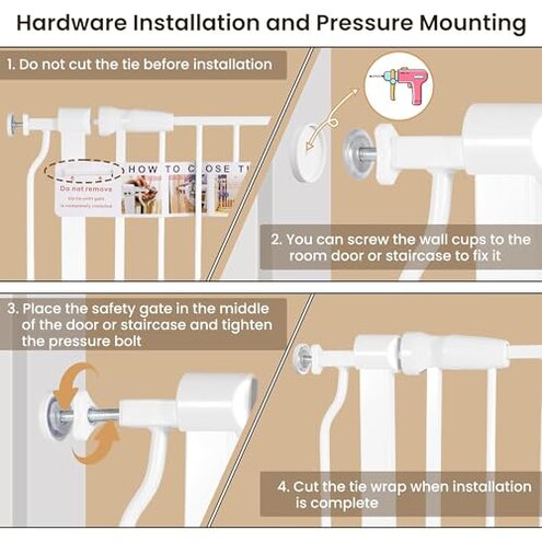 BalanceFrom Easy Walk-Thru Baby and Pet Safety Gate with Hold-Open and Auto-Close &ndash; Adjustable Steel Barrier for Stairs, Doorways, and Hallways, No Drilling Installation
