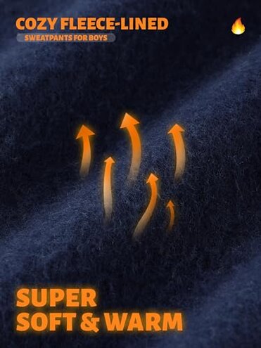 Aocku 4 Pack Boys Sweatpants Cotton Fleece Lined Boys Athletic Joggers, Active Sweat Pants with Pockets Drawstring for Kids Youth