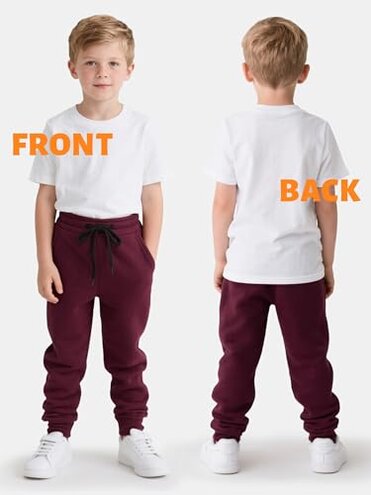 Aocku 4 Pack Boys Sweatpants Cotton Fleece Lined Boys Athletic Joggers, Active Sweat Pants with Pockets Drawstring for Kids Youth