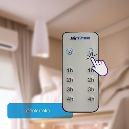 Airfree Lamp Silent Filterless Pendant Air Purifier, Dimmable light, Removes Mold, Prevents Mildew, Activable Capsules for Particles, Odors, VOCs. Remote, 450 sq ft, White