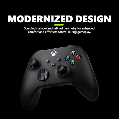 Xbox Wireless Gaming Controller (2025) – Carbon Black – Play on Xbox, Windows, Android, iOS, FireTV Sticks, Smart TVs, VR Headsets