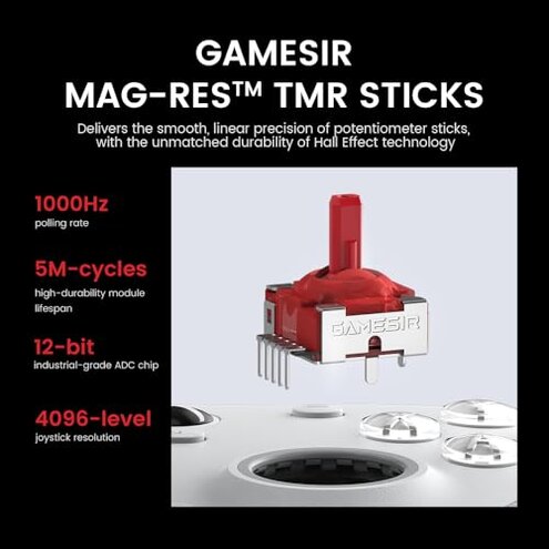 GameSir G7 Pro Wired Controller for Xbox Series X|S, Xbox One, Wireless Gamepad for PC&Android with TMR Sticks, Hall Effect Analog Triggers, 1000Hz Polling Rate, 3.5mm Audio Jack - White