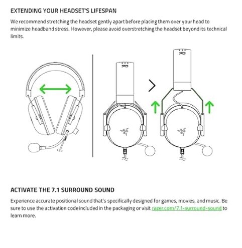 Razer BlackShark V2 X Gaming Headset: 7.1 Surround Sound - 50mm Drivers - Memory Foam Cushion - For PC, PS4, PS5, Switch - 3.5mm Audio Jack - Black