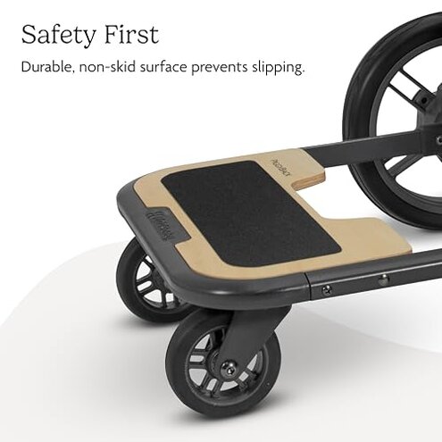 UPPAbaby Piggyback Ride-Along Board for Cruz Stroller Models 2015-2019 - Quick Attachment for Children to Stand + Stroll - 55 lbs. Weight Capacity,Black/Brown