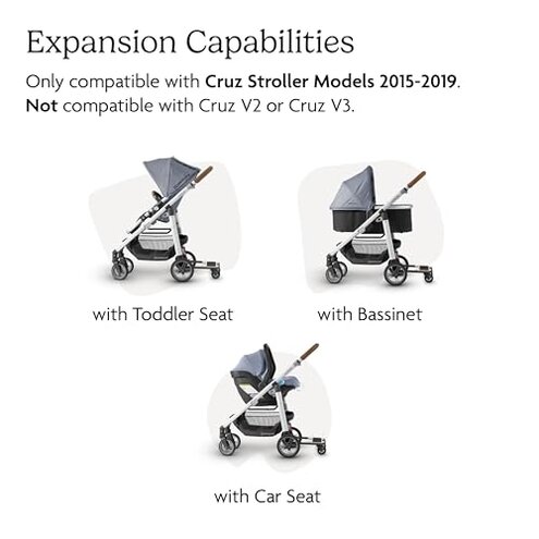 UPPAbaby Piggyback Ride-Along Board for Cruz Stroller Models 2015-2019 - Quick Attachment for Children to Stand + Stroll - 55 lbs. Weight Capacity,Black/Brown