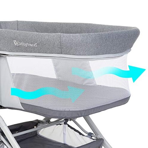 Baby Trend Quick-Fold 2-in-1 Rocking Bassinet, Shadow Stone Gray