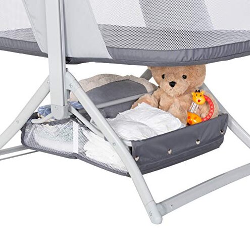 Baby Trend Quick-Fold 2-in-1 Rocking Bassinet, Shadow Stone Gray