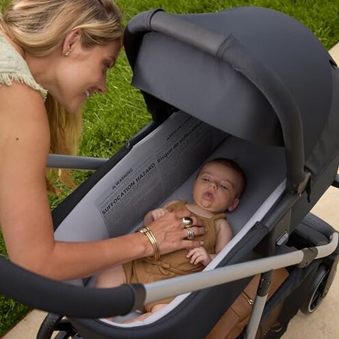 Britax Grove&trade; Modular Stroller, Lightweight Stroller with CozyFit&trade; Insert and Bumper Bar, 6 Ways to Ride, SafeWash, Pindot Onyx