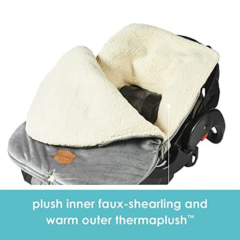 JJ Cole Bundle Me Winter Toddler Car Seat Cover and Bunting Bag - Urban - Weather Resistant Baby Carrier Cover - Stroller Accessories and Winter Baby Essentials - Blush Pink