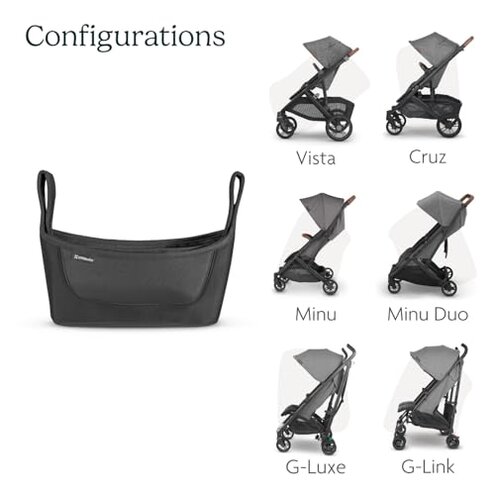 UPPAbaby Carry-All Parent Organizer / Fits on Vista, Cruz, Minu, Minu Duo, G-Series Strollers / Secure Zippered Pocket + Beverage Compartments