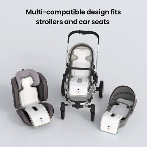 Bella's Friends Baby Stroller Cooling Pad with 2 Built-in Blower Up to 10H MAX 10000 mAh Rechargeable 3 Speed Adjustable Car Seat Liner Cooling Cushion for Toddler Outdoors Summer Baby Essentials