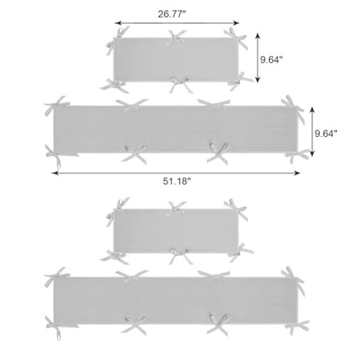 Mini Crib Breathable Mesh Liner by BreathableBaby, Classic 3mm Mesh, Gray, Size 4M Covers 4 Sides FITS MINI CRIBS WITH 38x24&rdquo; MATTRESS ONLY