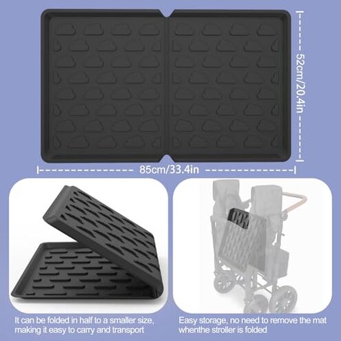 Upifen All Weather Mat for Wagon W4 Accessory - Compatible with Wonderfold Stroller Wagons W4, Silicone Floor Mat Protect Wagon W4 from Sand, Dirt, and Water