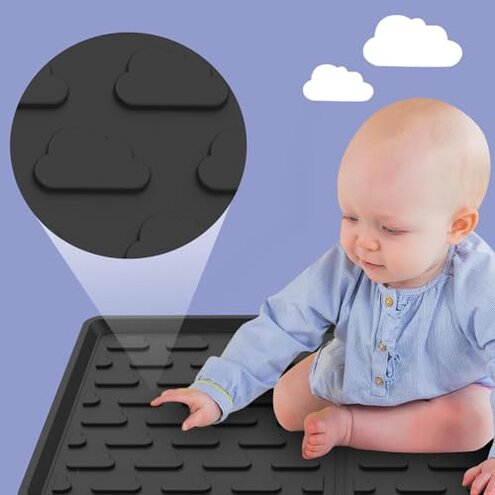 Upifen All Weather Mat for Wagon W4 Accessory - Compatible with Wonderfold Stroller Wagons W4, Silicone Floor Mat Protect Wagon W4 from Sand, Dirt, and Water